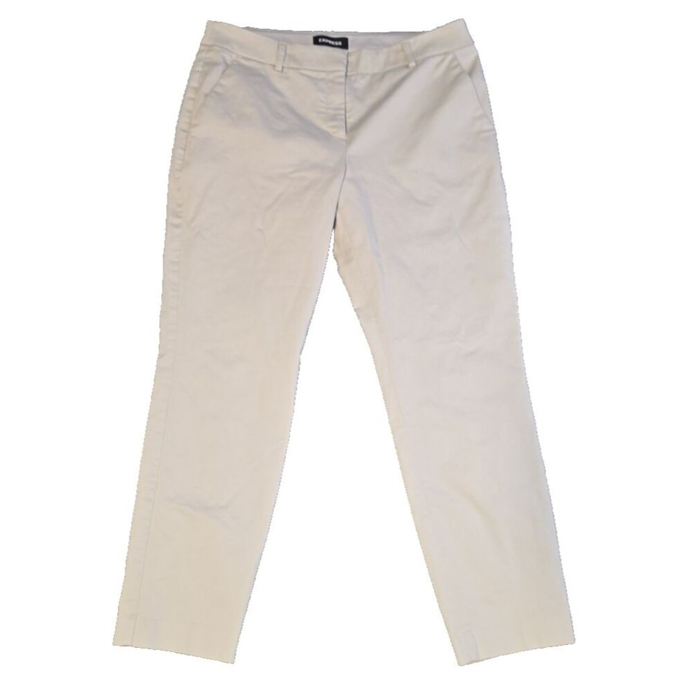 Express Columnist Ankle Mid Rise Khaki Pants Size 10R 10 Regular